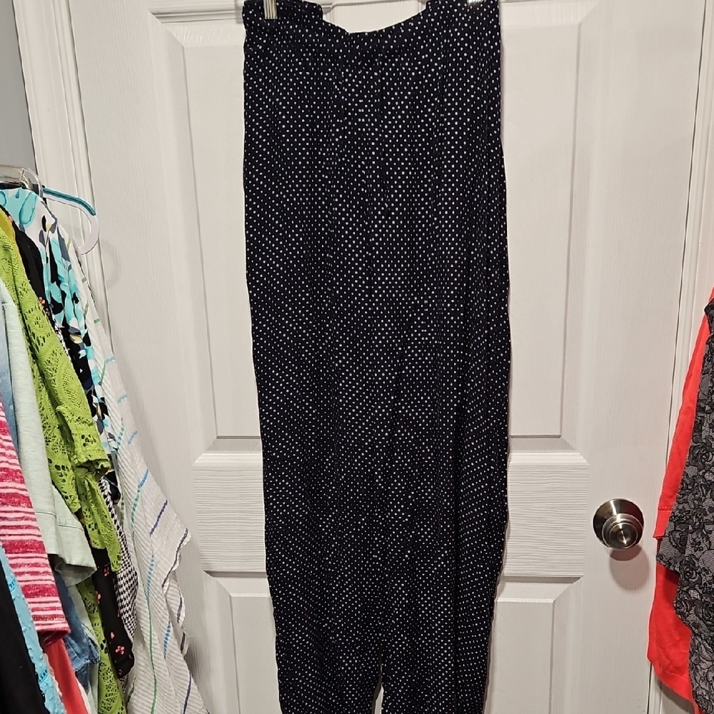 Serengeti Black with White Polka Dot Wide-Leg Pants